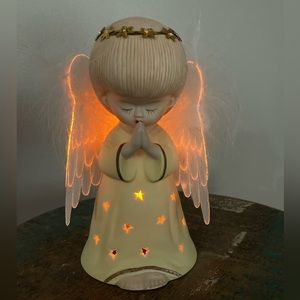 Vintage Fiber Optic Praying Angel